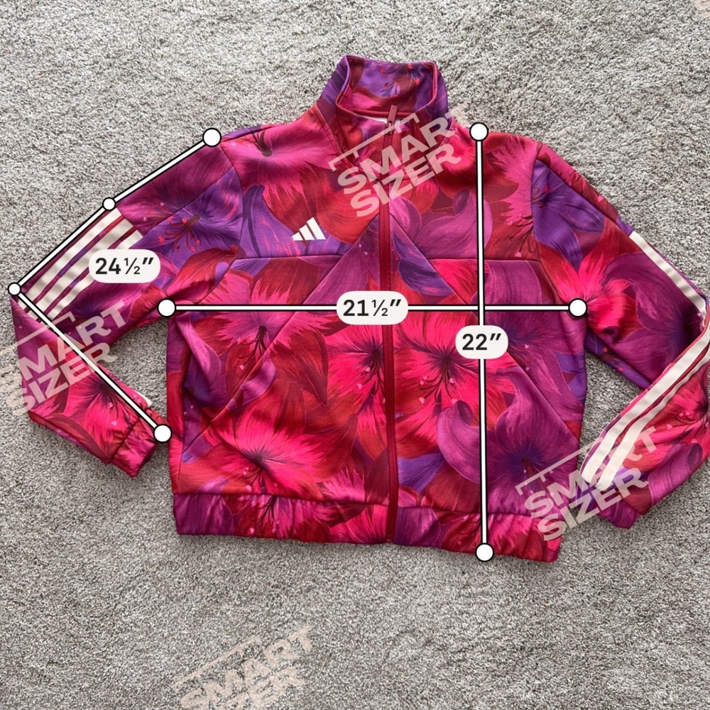 Adidas x FARM Rio Floral Tracksuit Set Pink Purple Jacket Pants Size M Tropical - Picture 2 of 11